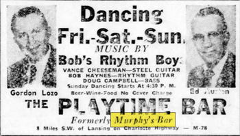 Playtime Bar (Murphys Bar) - May 9 1959 Ad (newer photo)